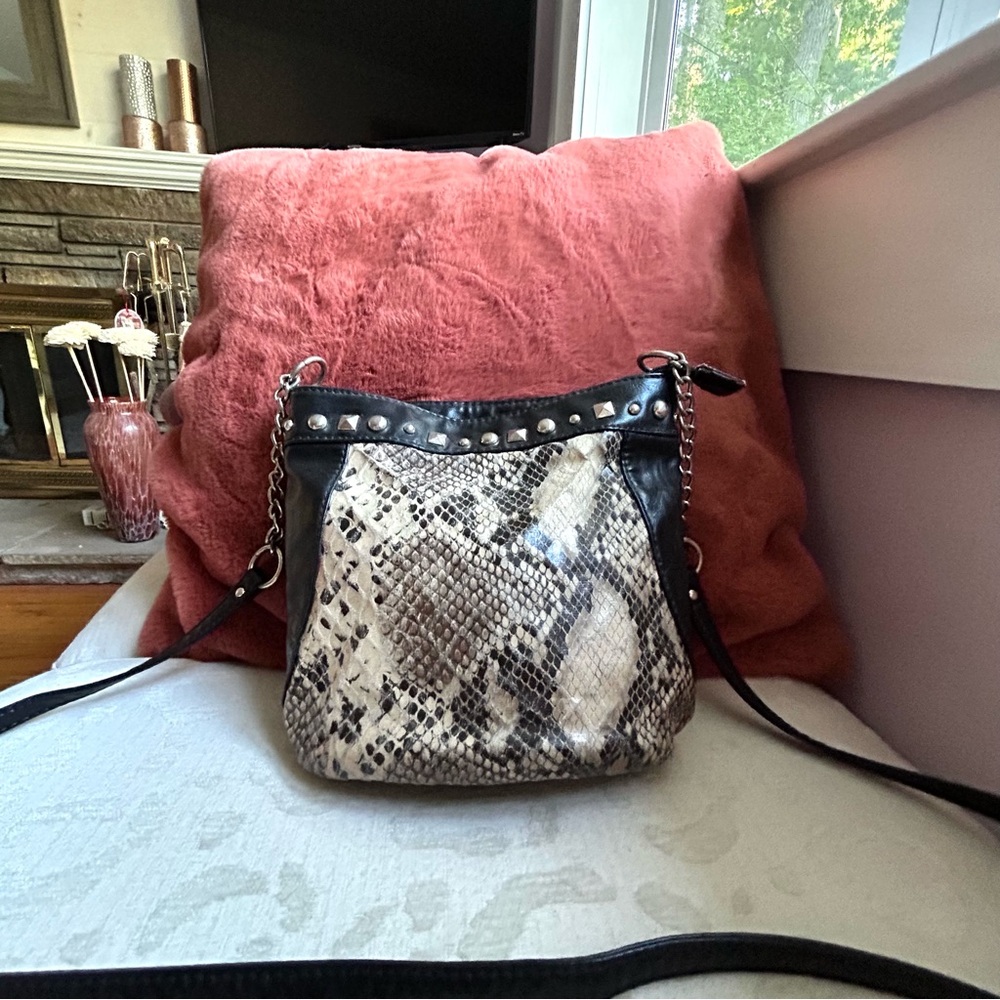 Carlos Snakeskin Faux Leather Crossbody Bag